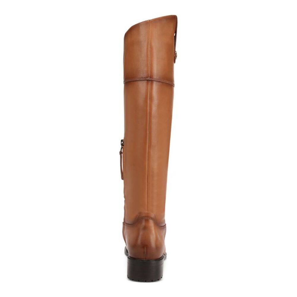 NWT SAM EDELMAN Womens Beige Drina Almond Block Heel Leather Riding Boot 6.5 M - Picture 2 of 4